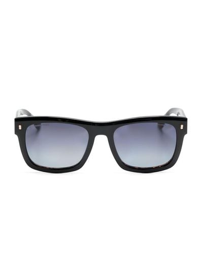 DSquared² Logo-plaque Tortoiseshell-effect Sunglasses - Blue