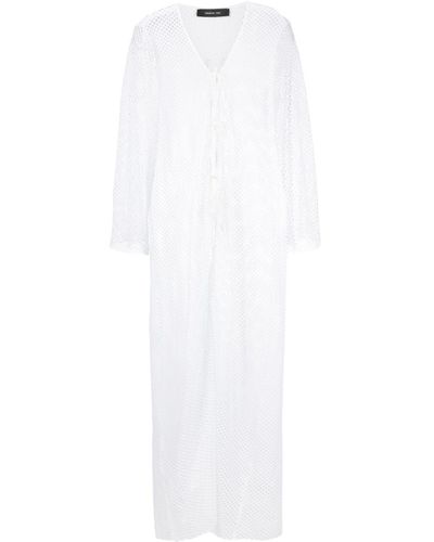 FEDERICA TOSI Robe en maille ajourée à design noué - Blanc