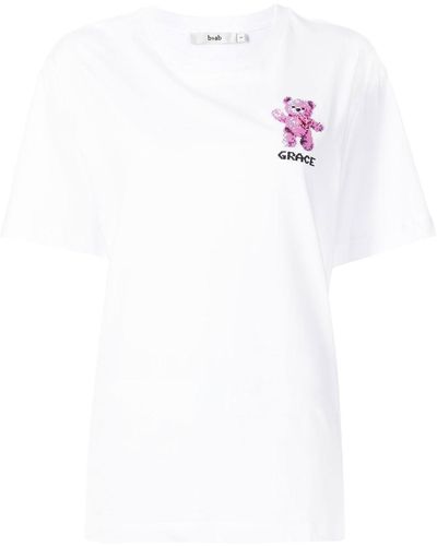 B+ AB Grace スパンコール Tシャツ - ホワイト
