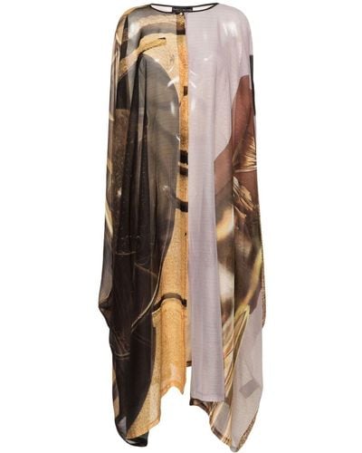 BARBARA BOLOGNA Robe longue à imprimé photographique - Marron