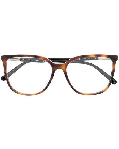 Lacoste Eckige Brille in Schildpattoptik - Braun