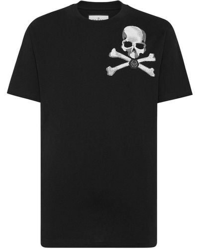 Philipp Plein Camiseta Skull&Bones con manga corta - Negro