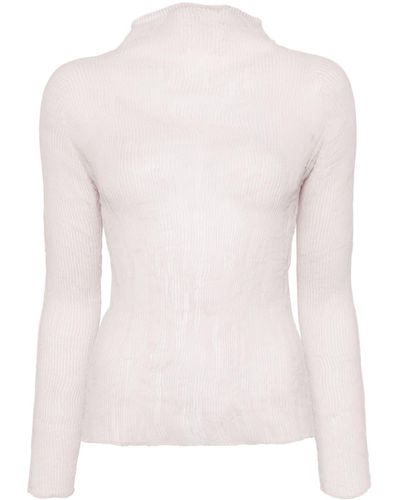 Issey Miyake Pleated Long-sleeve Top - ピンク