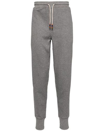 Paul Smith Pinstripe-pattern Track Trousers - Grey
