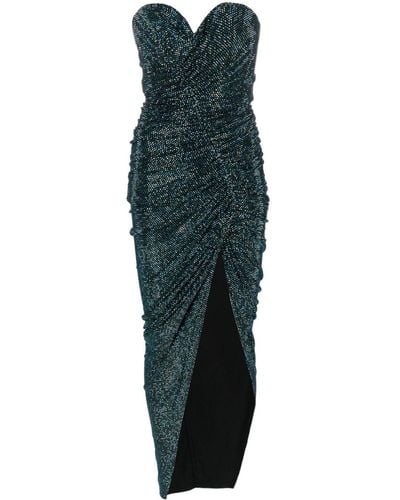 Alexandre Vauthier Crystal-Embellished Ruched Maxi Dress - Green