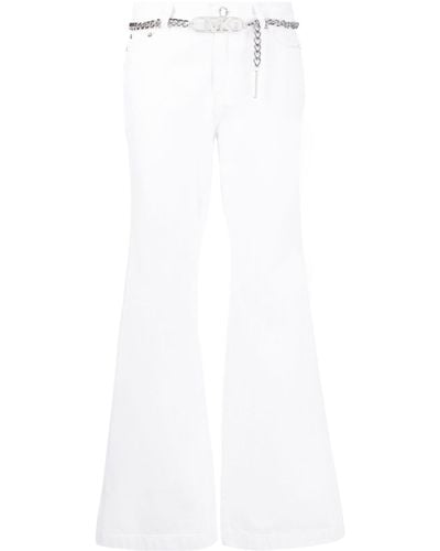 MICHAEL Michael Kors Pantalon ceinturée à coupe évasée - Blanc