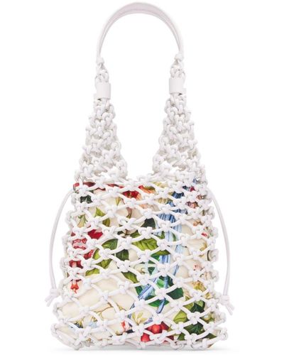 Oscar de la Renta Small Flora & Fauna Tote Bag - White