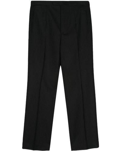 The Row Baird Wool Pinstripe Trousers - Black
