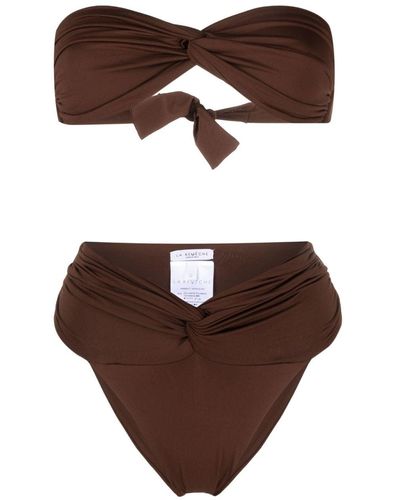 LaRevêche Twist-detail Bikini Set - Brown