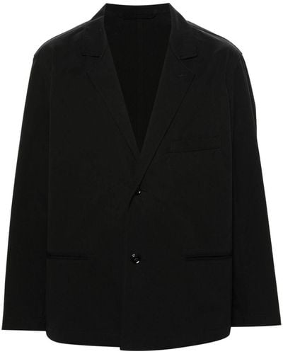 Lemaire Single-breasted Cotton Blazer - Black