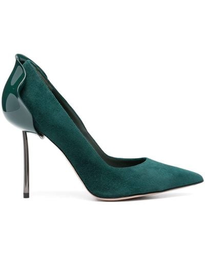 Le Silla Petalo 100mm Suede Court Shoes - Green