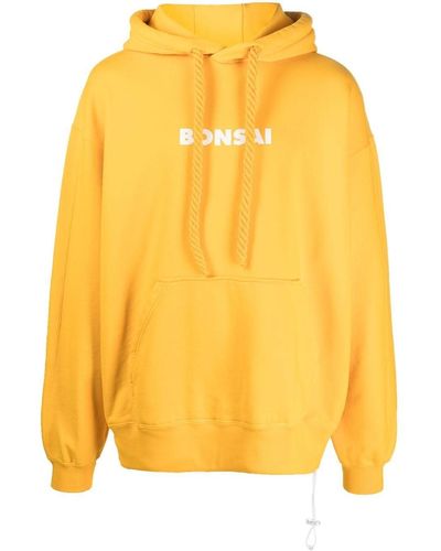 Bonsai Logo-print Cotton Hoodie - Yellow