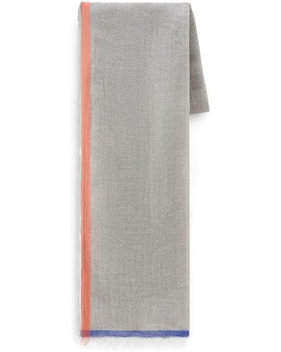 Woolrich Contrast-stripe Scarf - Gray