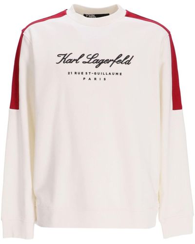 Karl Lagerfeld Sweat en coton mélangé à logo imprimé - Rose