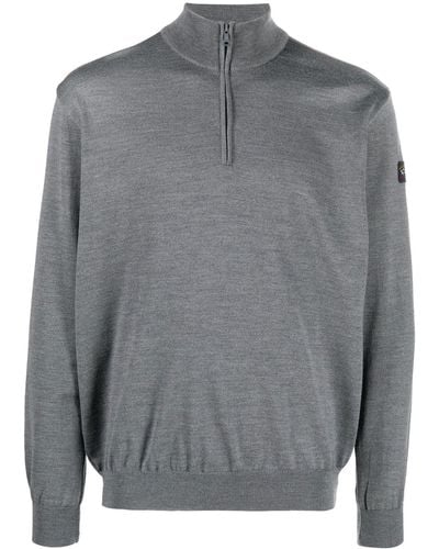 Paul & Shark Fine-knit Half-zip Sweater - Gray