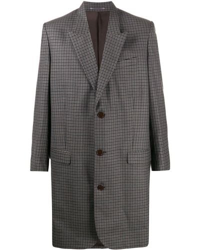 Martine Rose Single-breasted Check Coat - Gray
