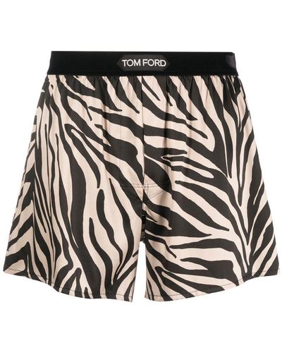 Tom Ford Boxershorts aus Seide mit Zebra-Print - Schwarz
