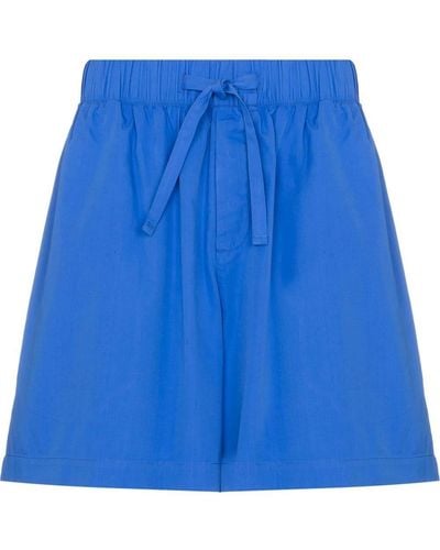 Tekla Drawstring-waist Pajama Shorts - Blue