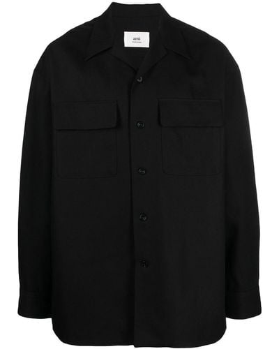 Ami Paris Camisa con botones y manga larga - Negro