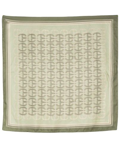 Claudie Pierlot Monogram-pattern Silk Scarf - Metallic