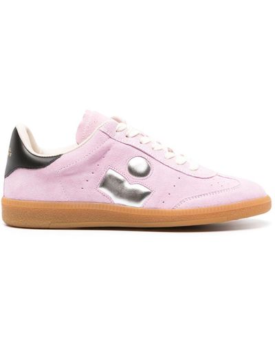 Isabel Marant Beth Mixed Leather Triple-Grip Trainers - Pink