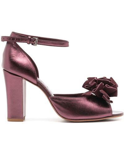 Sarah Chofakian Sandalen im Metallic-Look 75mm - Pink