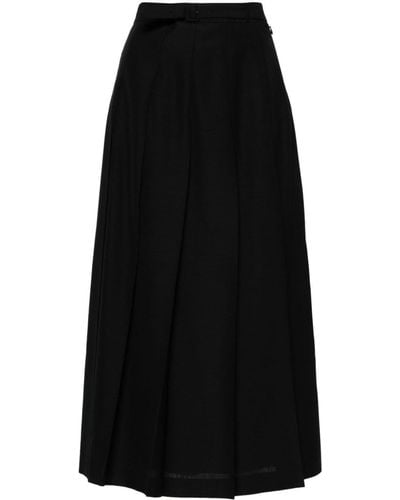 AURALEE Tropical Fully-pleated Maxi Skirt - Black