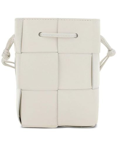 Bottega Veneta Intrecciato Leather Bucket Bag - White