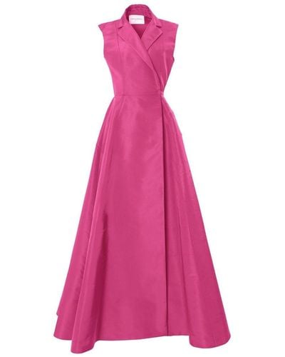 Carolina Herrera Sleeveless Silk Trench Gown - Pink