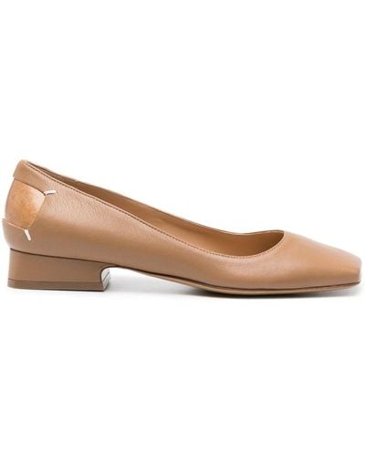Maison Margiela Four-stitch Leather Ballerina Shoes - Brown