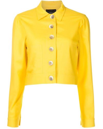 Olympiah Cropped Button-front Jacket - Yellow