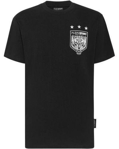 Philipp Plein Ss Tiger Crest-print T-shirt - Black
