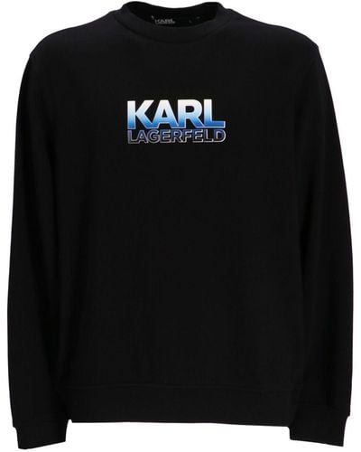 Karl Lagerfeld Logo-print Cotton Sweatshirt - Black