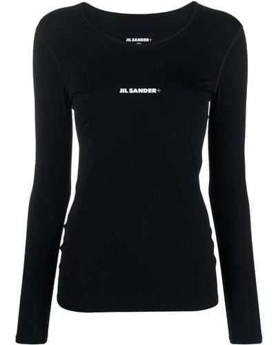 Jil Sander T-shirt en jersey à logo imprimé - Noir