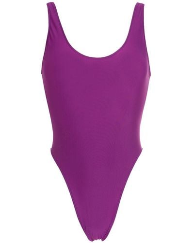 Adriana Degreas Plain High-leg Swimsuit - Purple