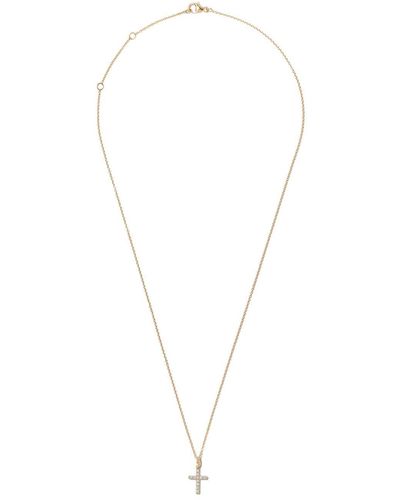 David Yurman 18kt Yellow Gold Cable Collectibles Cross Diamond Necklace - White