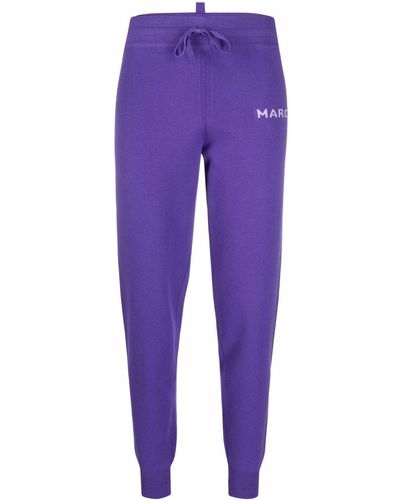 Marc Jacobs The Knit Branded Tapered-leg Track Trousers - Purple