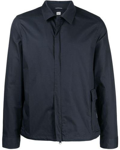 C.P. Company Zipped Cotton Shirt Jacket - Blue