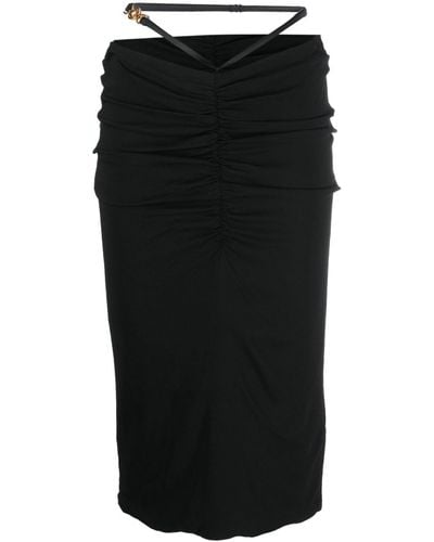 Versace Medusa Georgette Midi Skirt - Black