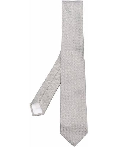 Tagliatore Textured Silk Tie - Gray