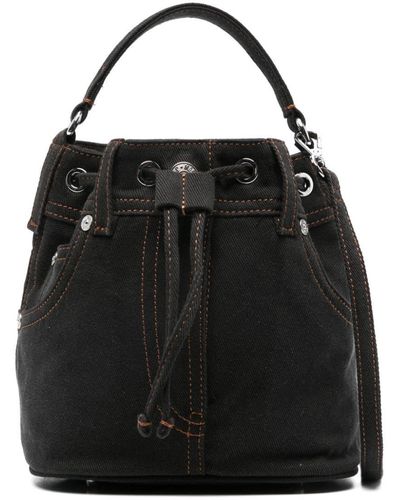 Moschino Jeans Denim Bucket Bag - Black