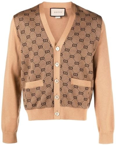 Gucci All-over GG-print Cardigan - Brown