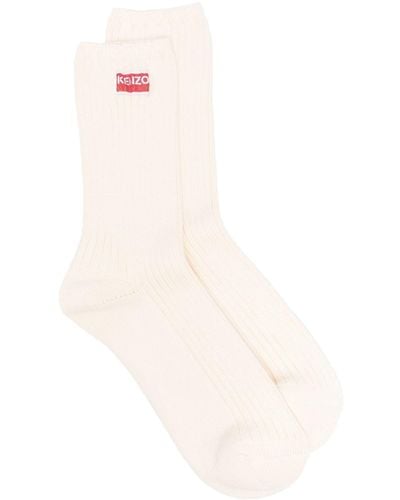 KENZO Logo-patch Socks - White