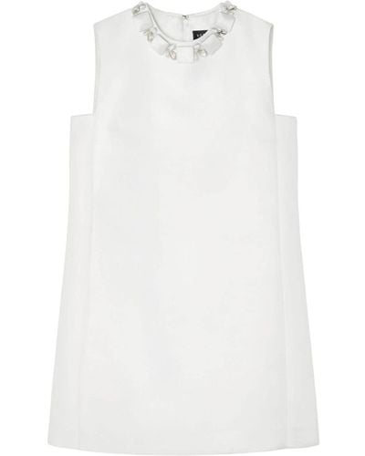 Versace Vestido corto con detalle de cuentas - Blanco