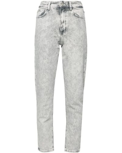 BOSS Elsa Mid-rise Tapered-leg Jeans - Gray