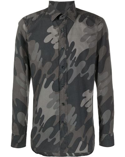 Tom Ford Camouflage-print Shirt - Grey