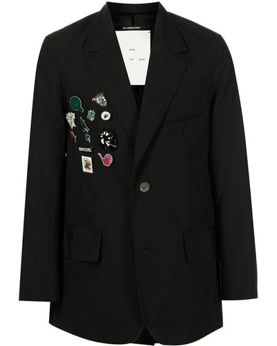 Song For The Mute Badge Detailing Single-breasted Blazer - Black
