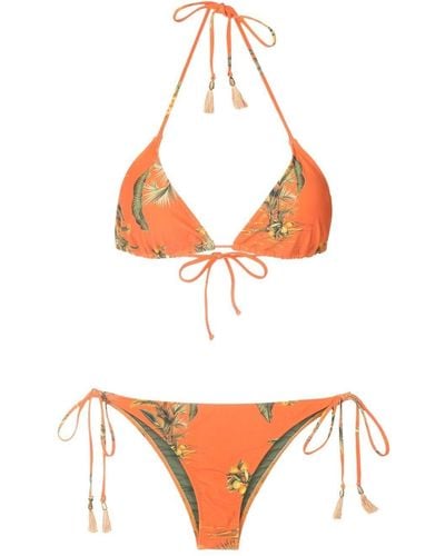 Lygia & Nanny Haut de bikini Maya à fleurs - Orange