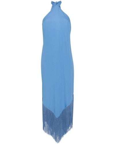 ‎Taller Marmo Mini Del Mar Fringed Mini Dress - Blue