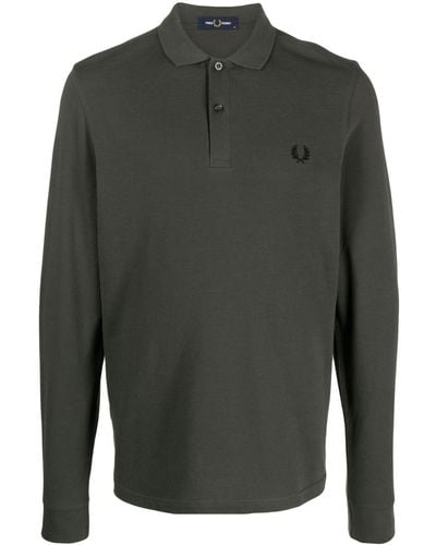 Fred Perry ロゴ ピケ ポロシャツ - グレー